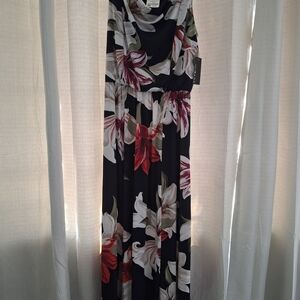 Enfocus Studio Black and White Cowl Neck Sundress